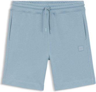 BOSS Cotton-terry shorts with logo patch