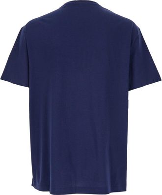 Polo Ralph Lauren Mens Blue Crewneck T-Shirt With Logo And Embroidery Cotton T-Shirts Polos