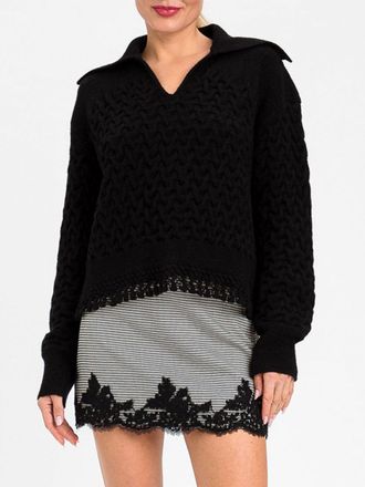 Twin-Set Maglia in misto lana con profondo scollo a V e maniche lunghe