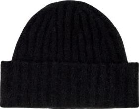 Rus Ribbed Baby Alpaca Beanie - Heren - Hoeden - Zwart - ONE Size - Wol - Accessoires
