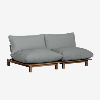 Sklum Sklum - Sof&aacute; Modular Reclinable De Jard&iacute;n De 2 Piezas En Madera De Acacia Brina