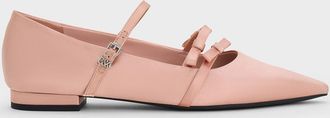 Charles & Keith Jessy Recycled Polyester Bow Pointed-Toe Flats