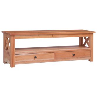 Berkfield Home TV Cabinet 115x30x40 cm Solid Mahogany Wood in Brown | Size: 115 x 30 x 40 cm