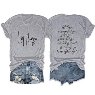 Generic Let Them Misunderstand You Judge You T-Shirt Women Funny Saying Graphic Tees Printed Front and Back Motivational Tops 2025 New Blouses for Women Uk To