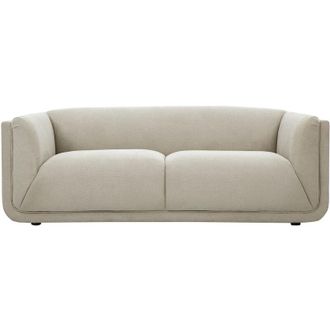 Miliboo Divano design 3 posti in tessuto ciniglia testurato beige HOSBO