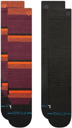 Stance Nightride Mid Poly Snow 2-Pack Crew Cut Socks Shoes Black : LG (US Mens Shoe 9-13 - Womens Shoe 11-14), Mesh/Nylon/Polyester