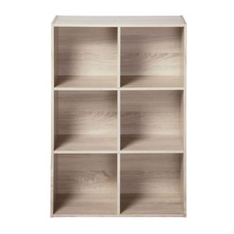Calicosy Estante con 6 compartimentos L61 x A91 cm - Efecto Madera clara