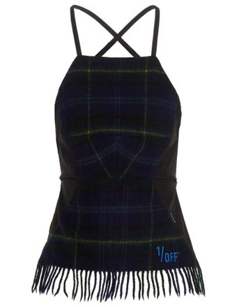 1/OFF Womens Checked Scarf Top
