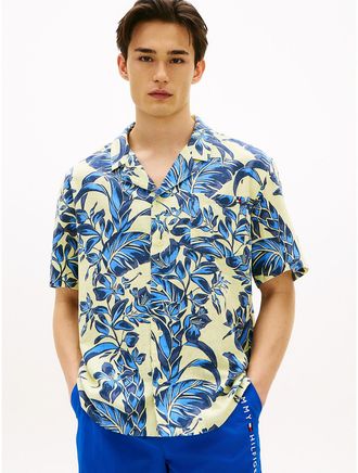 Tommy Hilfiger Mens Lightweight Cabana Shirt - Yellow - XL