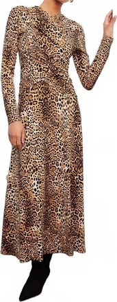 Fifteen Twenty Kourtney Cross Front Midi Dress In Leopard