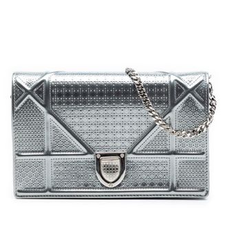 Dior Pre-owned Dior Metallic Patent Microcannage Diorama Wallet on Chain Ladies EMDOVNJIFS2E2EE3