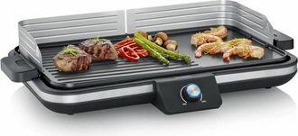 Severin Plancha Ajustable Hasta 230&deg;c Severin Pg8564 - Placa Extra&iacute;ble Antiadherente - Parilla El&eacute;ctrica Con Recolector De Grasa