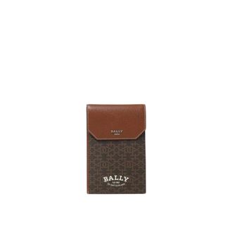 Bally Phone Accessories, male, Brown, Size: ONE SIZE Stylish Phone Pouch Leather Canvas