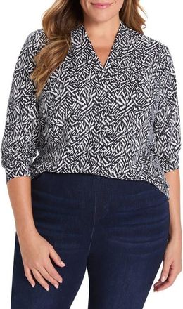 Nic+Zoe Geo Toss Knit Top in Indigo Multi at Nordstrom, Size 3 X