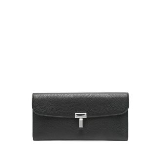 Toteme T-Lock Grained-leather Wallet