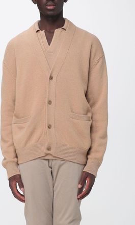 Laneus V-Neck Merino Wool and Cashmere Cardigan with Patch Pockets
