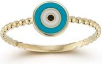 Ember Fine Jewelry Beaded Evil Eye Ring in Gold at Nordstrom Rack, Size 6