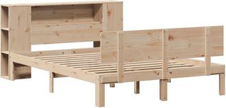 vidaXL Cama Con Estanter&iacute;a Sin Colch&oacute;n Madera Maciza De Pino 135x190cm Vidaxl