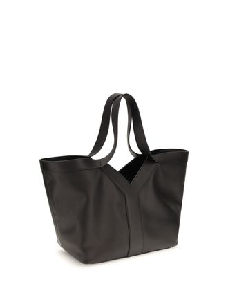 Saint Laurent Womens Small Y Tote Bag Nero Calf Leather Bos Taurus Shoulder