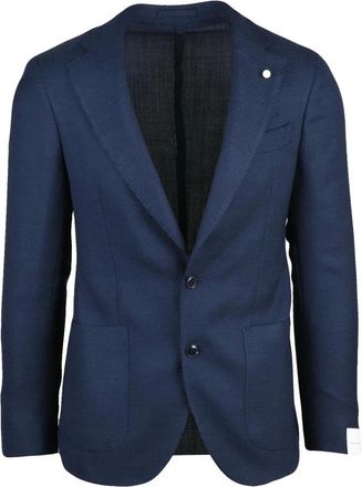 Luigi Bianchi Mantova Jassen, Heren, Blauw, M, Wol, Giacca Stondata