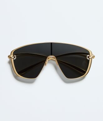 Bottega Veneta Knot Shield Sunglasses - Gold - Unisex - U