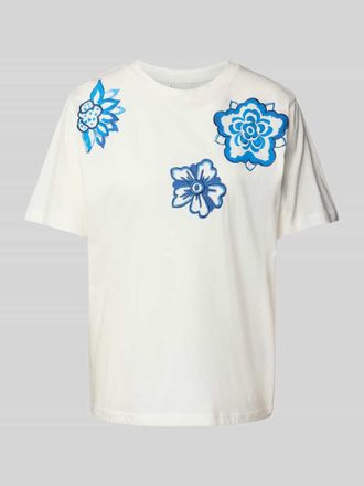 Ichi T-Shirt mit Motiv-Prints Modell MAJOU in Offwhite, Gr&ouml;&szlig;e XL