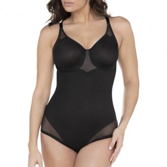 Miraclesuit Sexy Sheer Shaping Bodysuit In Black