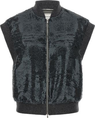 PESERICO Polyester Sleeveless Womens Jacket