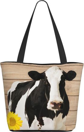 AOOEDM Cow And Sunflowers Ladies Shopping Bag 13x11x7in.The Perfect ValentineS Day Gift.It Is The Best ValentineS Day Gift For Mom, Daughter, Wife,Etc