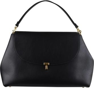 Toteme Tassen, Dames, Zwart, ONE Size, Leer, T-Lock Leren Tas