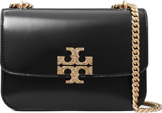 Tory Burch Small Eleanor Pav&eacute; Convertible Leather Shoulder Bag in Black at Nordstrom