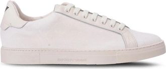 Emporio Armani Witte Casual Trainers Sneaker - Heren - Sneakers - Wit - 44 EU - Katoen - Schoenen