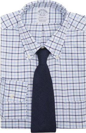 Brooks Brothers Regular Fit Non-Iron Button Down Overhemd - Heren - Zakelijke Overhemden - Blauw - XS - Katoen - Overhemden