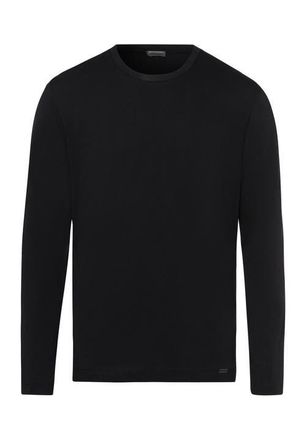 Hanro Living Cotton Crew Neck Top in Black at Nordstrom, Size Xx-Large