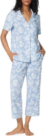 Bedhead Pajamas Print Stretch Cotton Jersey Crop Pajamas in Minuet Toile at Nordstrom, Size X-Large