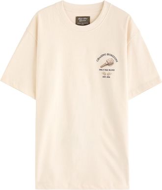 Only the Blind Chasing Horizons Printed Cotton T-shirt - Beige - L