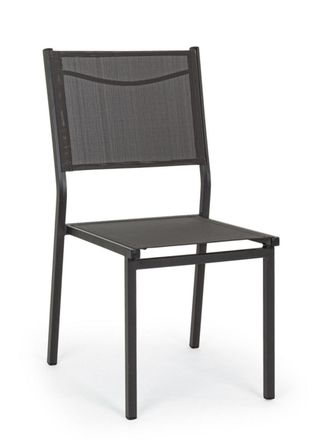 BIZZOTTO Conjunto de 2 sillas de aluminio antracita y textileno