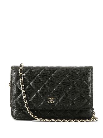 Chanel quilted chain cross-body bag - Zwart