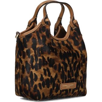 Gianni Chiarini Tassen, Dames, Bruin, ONE Size, Wol, Luipaardprint Schoudertas DUA 11108