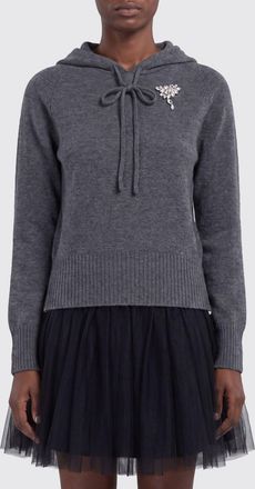 Simone Rocha Felpa in maglia con cappuccio in puro cashmere con strass