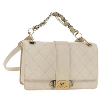 Chanel Pre-owned Vintage Schoudertas - Dames - Pre-owned - Beige - Maat: ONE Size Leer