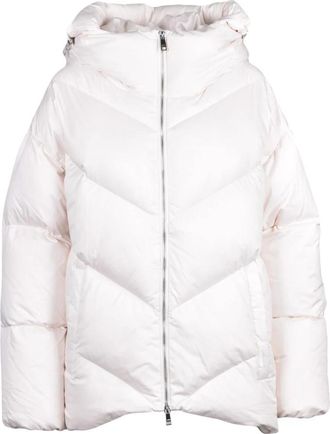 Add Asymmetrische Donsjas - Dames - Gewatteerde jassen - Beige - S - Polyester - Jassen