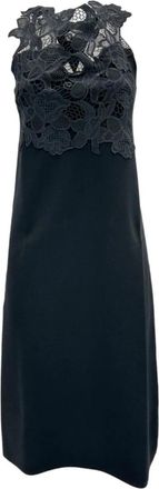 D.exterior Zwarte Kant Mouwloze Jurk - Dames - Casual kleedjes - Zwart - XS - Kleedjes