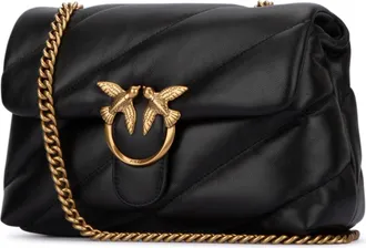 Pinko Womens Tracolla Shoulder Bag Black Leather Hffi Filatoesterno