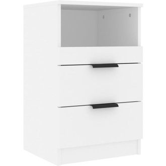 vidaXL Mesita de noche madera contrachapada blanco Vidaxl