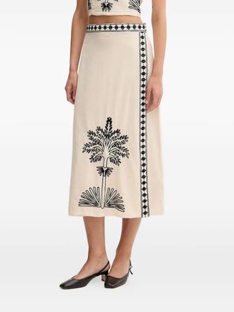 Hoss Intropia Gonna midi con ricamo - Toni neutri