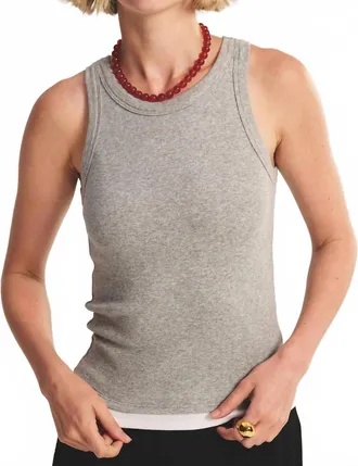 Velvet Orion Top In Heather Grey / White