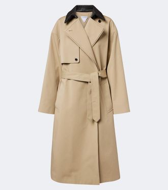 Bottega Veneta Leather-trimmed cotton trench coat