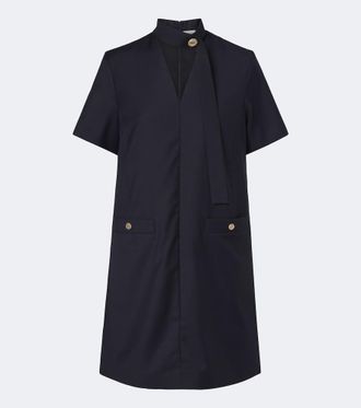 Moncler Tie-neck virgin wool minidress
