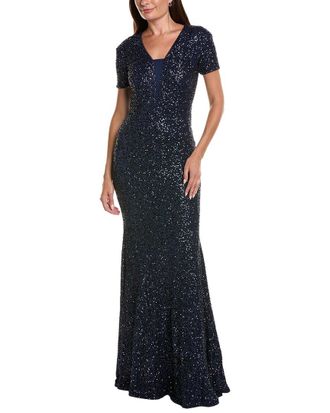 Shani Bar Shani Velvet Sequin Maxi Dress